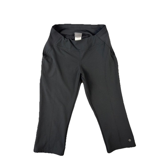 Columbia Pants - Columbia Omni-Wick Womens Black Athletic Capri Leggings S Zip Pocket Reflective